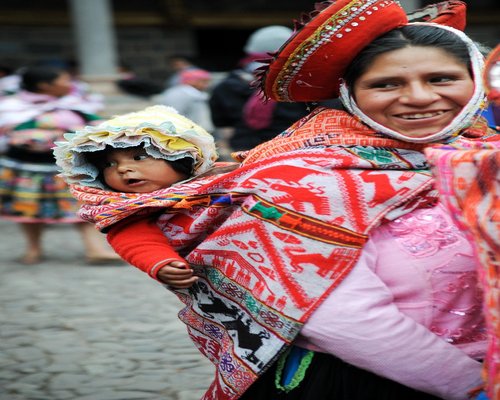 Walking through a local market in Peru